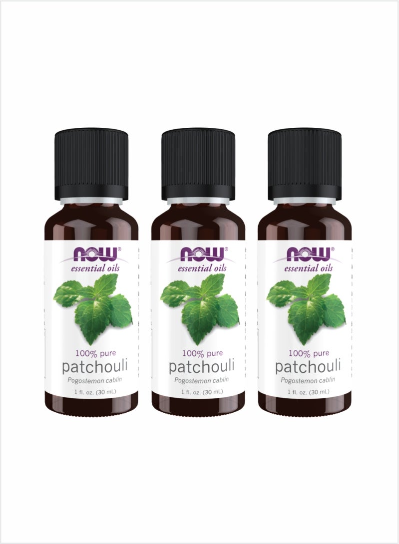 NOW Essential Oils 100% Pure Patchouli Oil - Rich & Earthy, 30ml (Pack of 3)