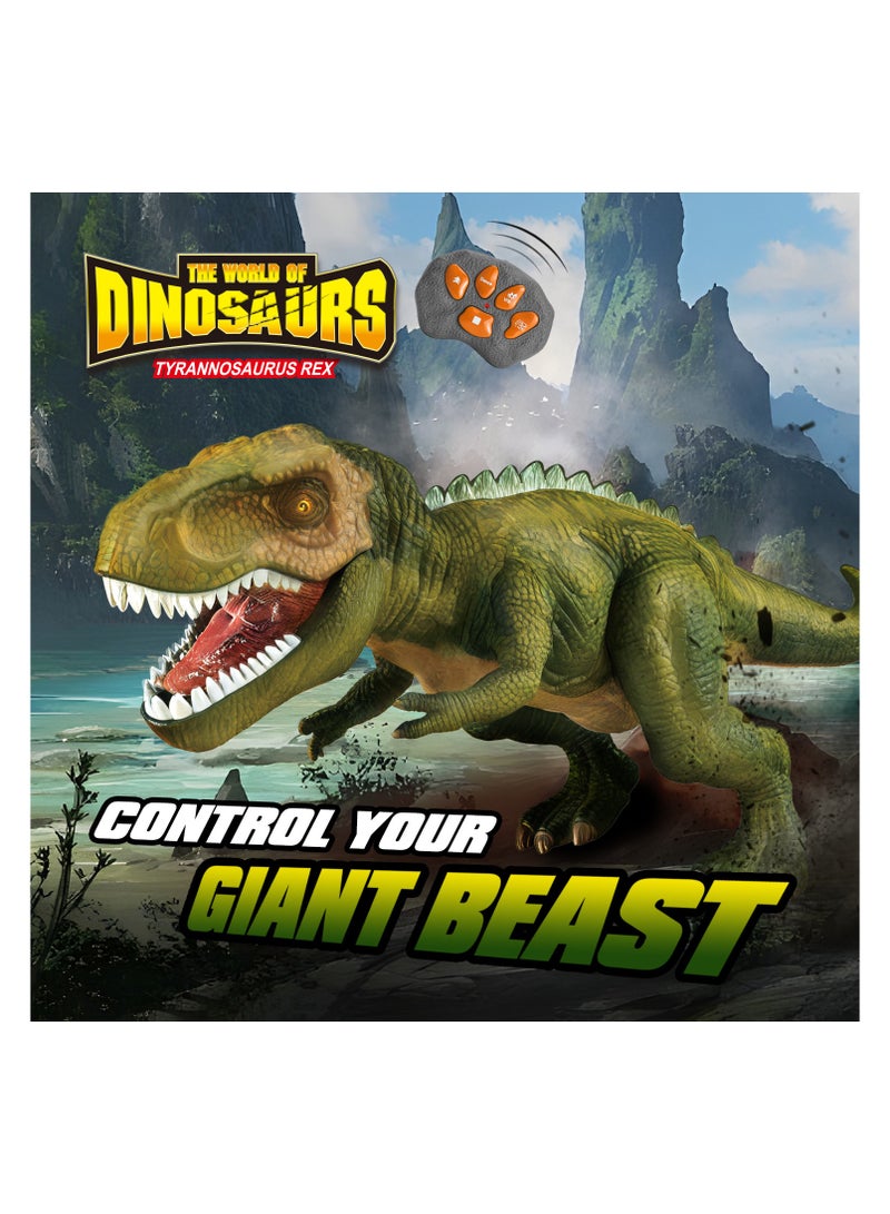 Light Up Remote Control Dinosaur Walking and Roaring Realistic T-Rex Dinosaur Toys - Image 2