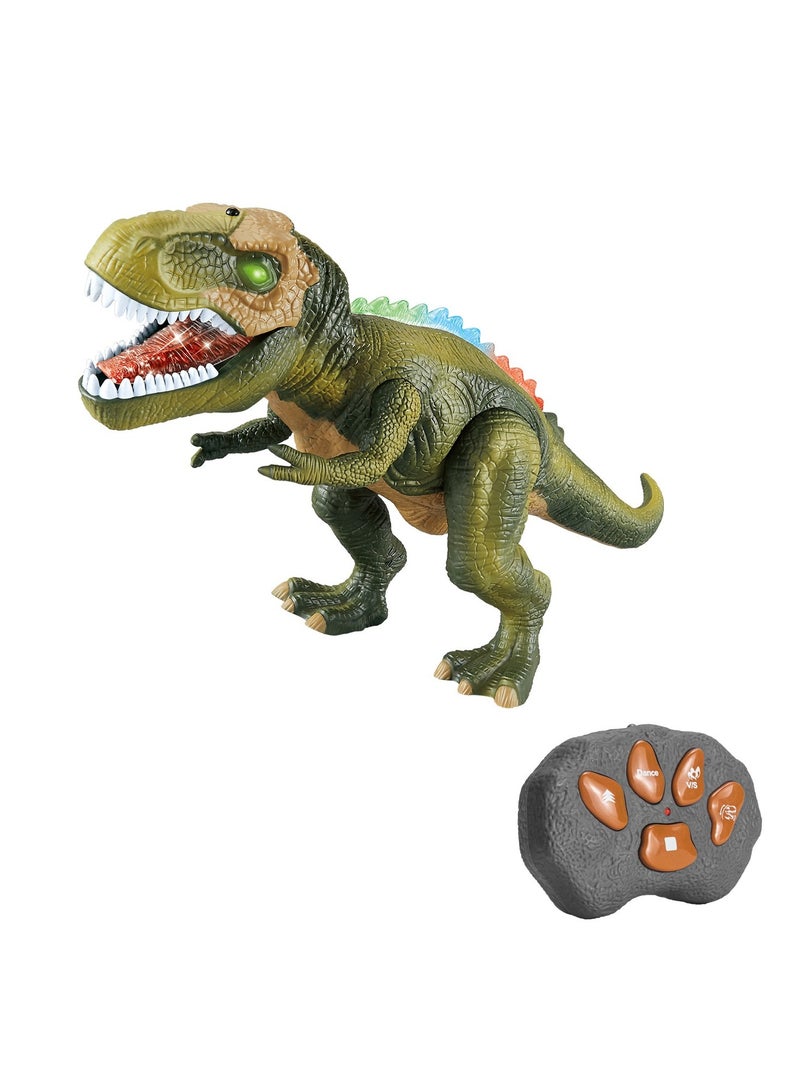 Light Up Remote Control Dinosaur Walking and Roaring Realistic T-Rex Dinosaur Toys - Image 1