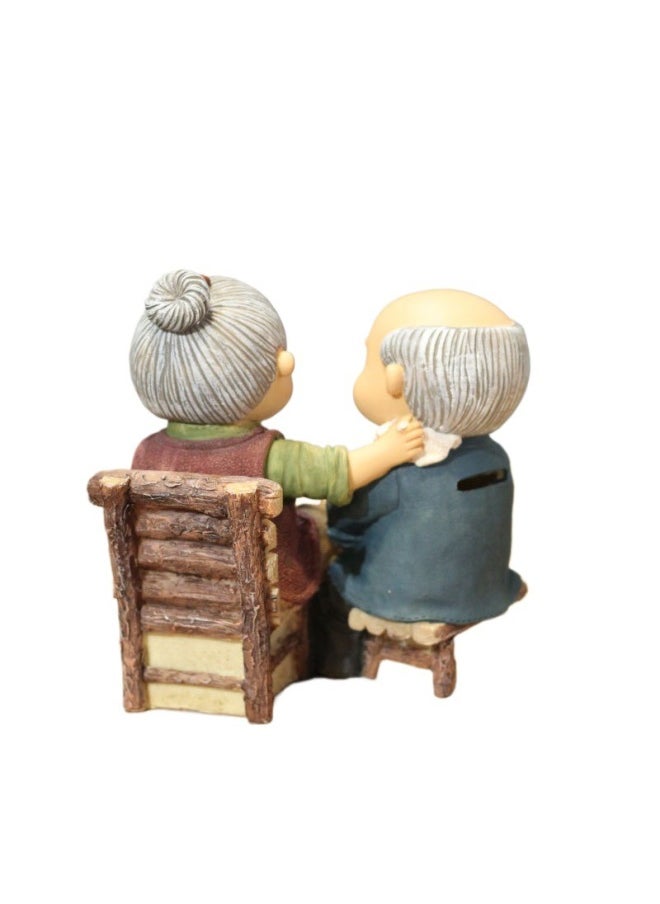 Generic Accompanied By Old And Old Chinese Resin Car Ornaments Craft Grandpa Grandma Savings Piggy Bank W935-Color:935-3 Cooking  - Image 5