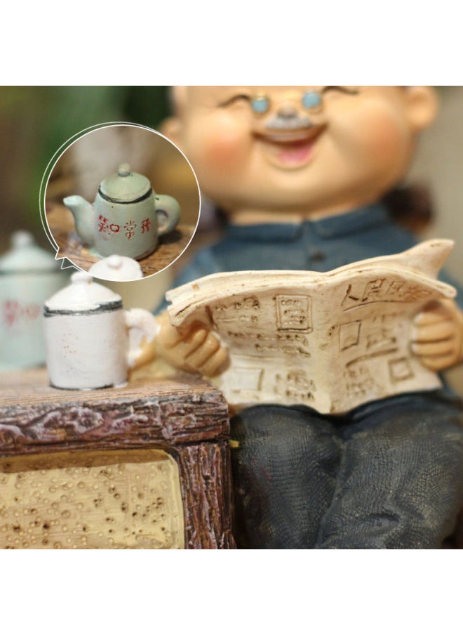 Generic Accompanied By Old And Old Chinese Resin Car Ornaments Craft Grandpa Grandma Savings Piggy Bank W935-Color:935-3 Cooking  - Image 3