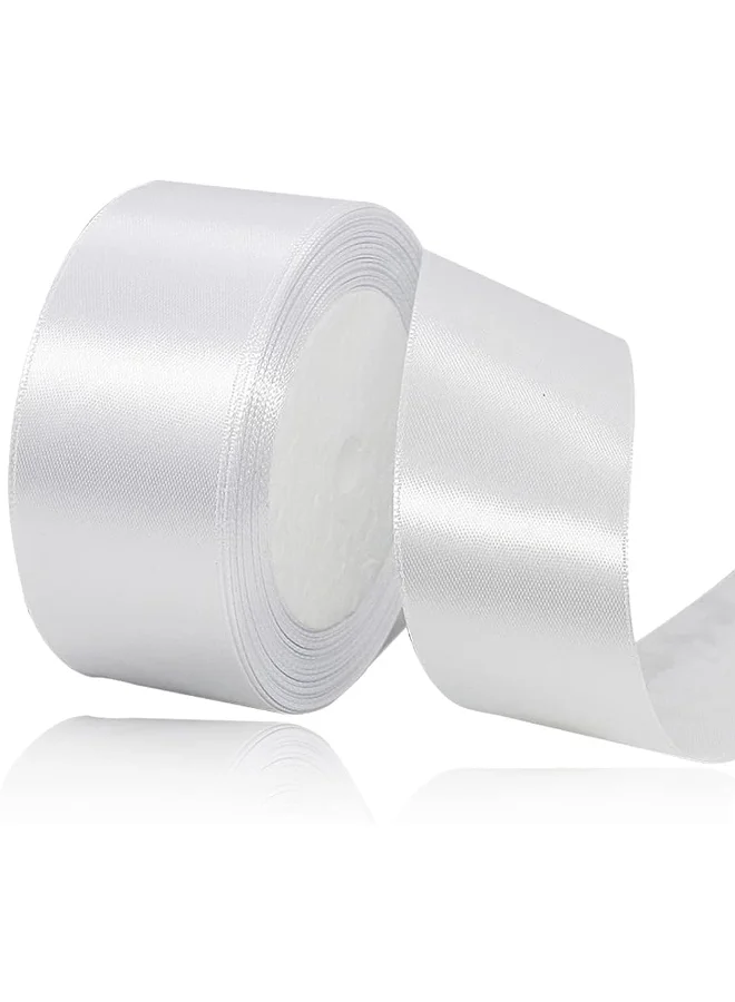 Share the Love Share the love 36mm Satin Ribbon - 25 Yards Length - White - Smooth & Shiny Crafting Ribbon for Gift Wrapping, Decorations, DIY & Sewing
