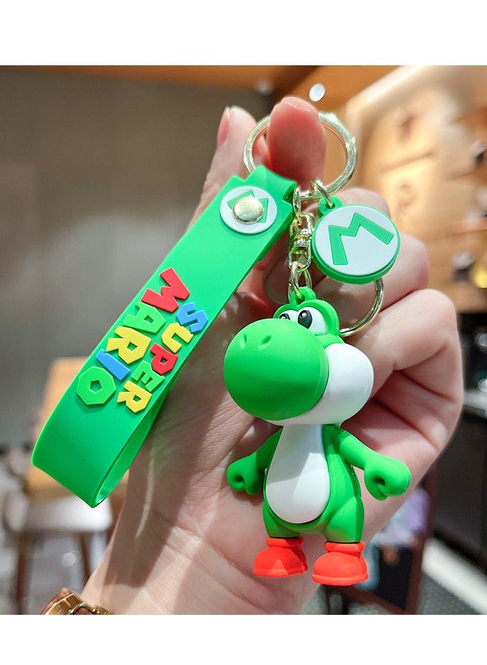 Classic cartoon Super Mario Mario three-dimensional figure car keychain pendant ornament - Image 1