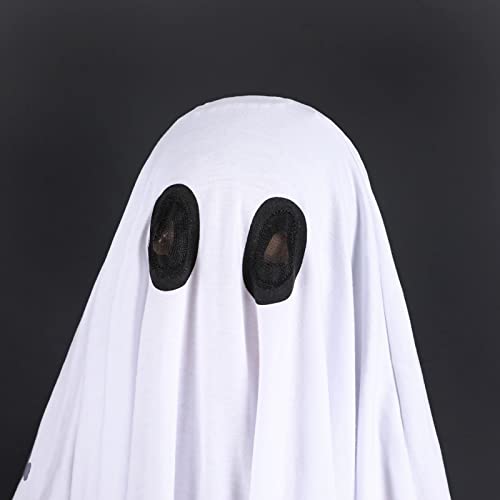 Noubeau Unisex Kid Ghost Costume Girl Halloween Fancy Dress Cosplay Boy White Boo Ghost Cloak Child Spooky Trick-or-Treating(White,5-7 Years) - Image 5