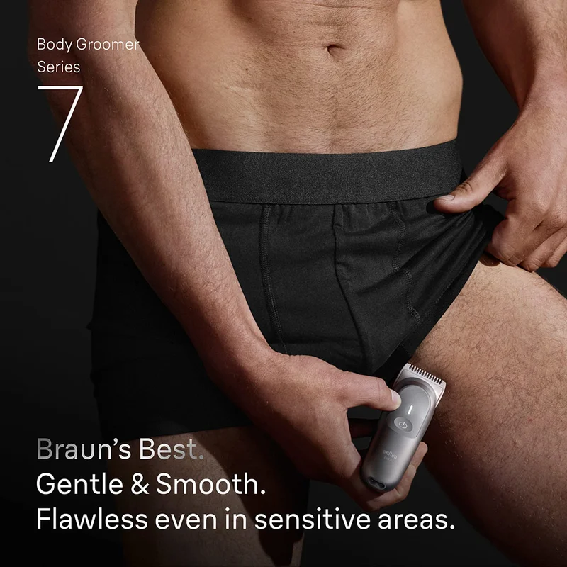 Braun Series 7 Body Groomer, 2 in 1 Ultimate Gentle & Precise Full-Body Grooming For Men, +6 Grooming Tools & Accessories - BG 7550
