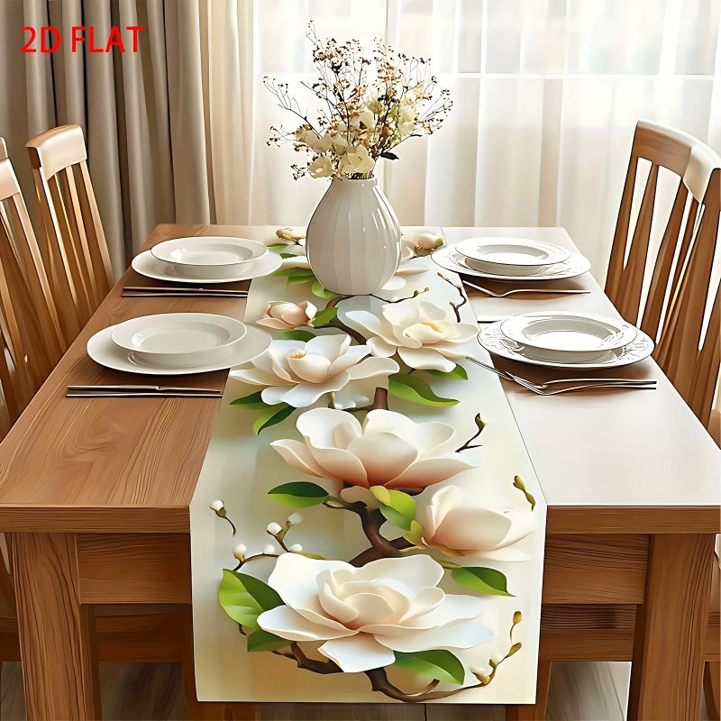 Magnolia Branches Table Runner 13x48 Inch Spring Floral Decor For Dining - Image 2