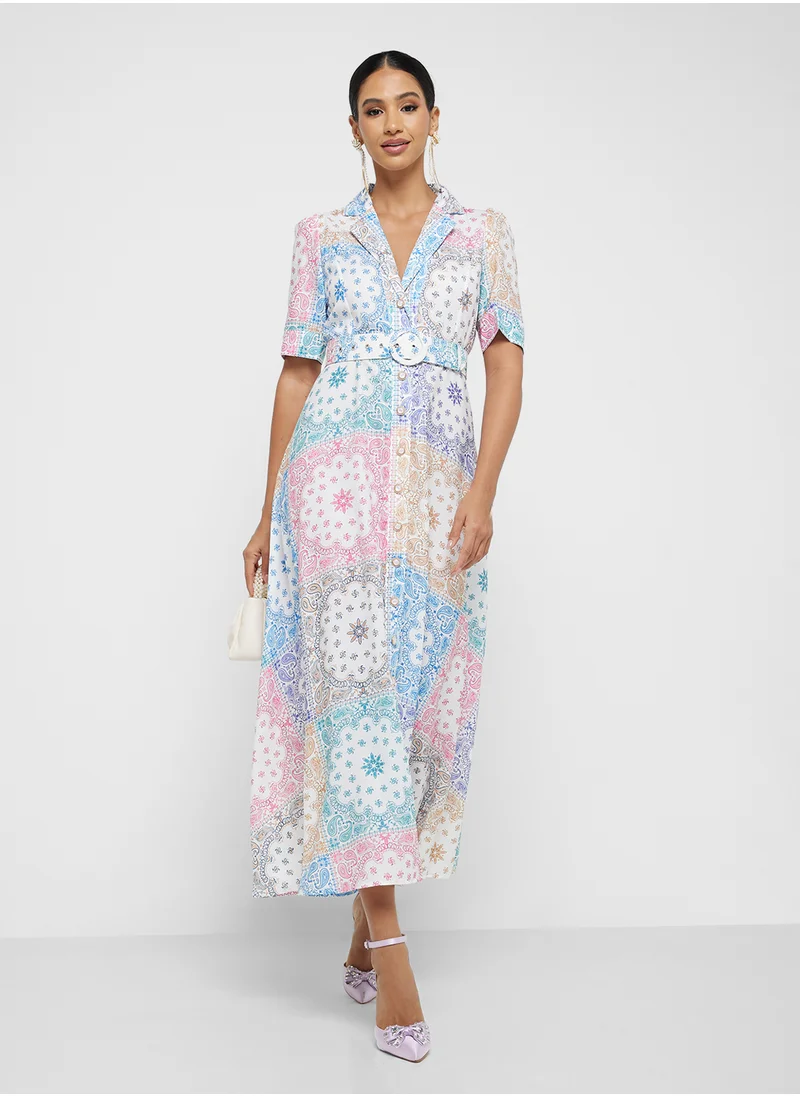 Khizana Geometric Print Dress