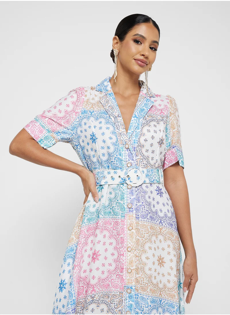 Khizana Geometric Print Dress