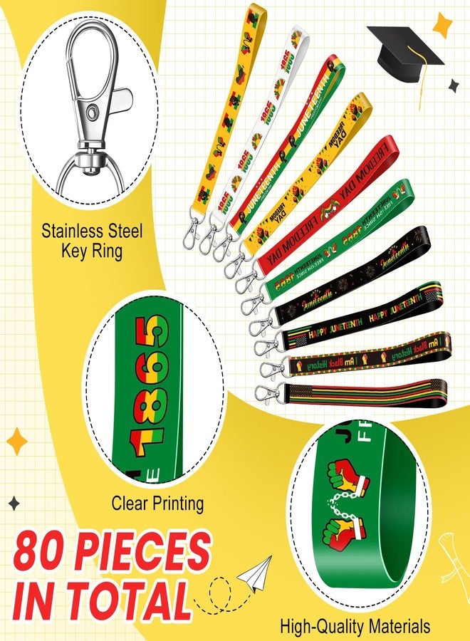 سوريو مجموعة Sureio من 80 قطعة من سلاسل مفاتيح يوم التحرير (Juneteenth)، هدايا حفلات يوم الحرية السوداء، سلاسل مفاتيح معلقة، حلقات مفاتيح لمهرجان الأمريكيين الأفارقة، يوم التحرير (Juneteenth)، يوم الحرية 1865، 19 يونيو، لوازم حفلات وطنية، هدايا - Image 3