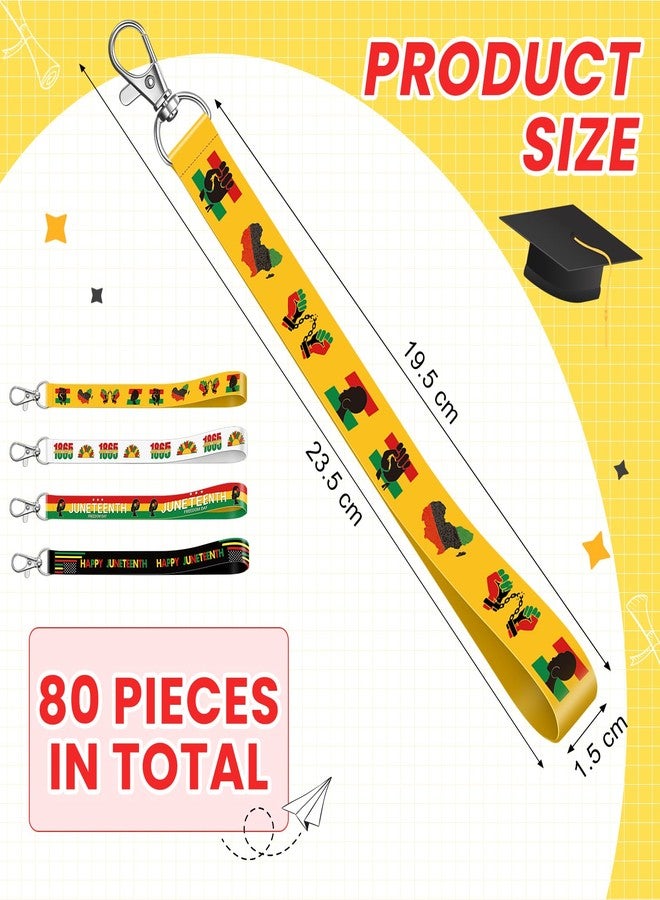 سوريو مجموعة Sureio من 80 قطعة من سلاسل مفاتيح يوم التحرير (Juneteenth)، هدايا حفلات يوم الحرية السوداء، سلاسل مفاتيح معلقة، حلقات مفاتيح لمهرجان الأمريكيين الأفارقة، يوم التحرير (Juneteenth)، يوم الحرية 1865، 19 يونيو، لوازم حفلات وطنية، هدايا - Image 2
