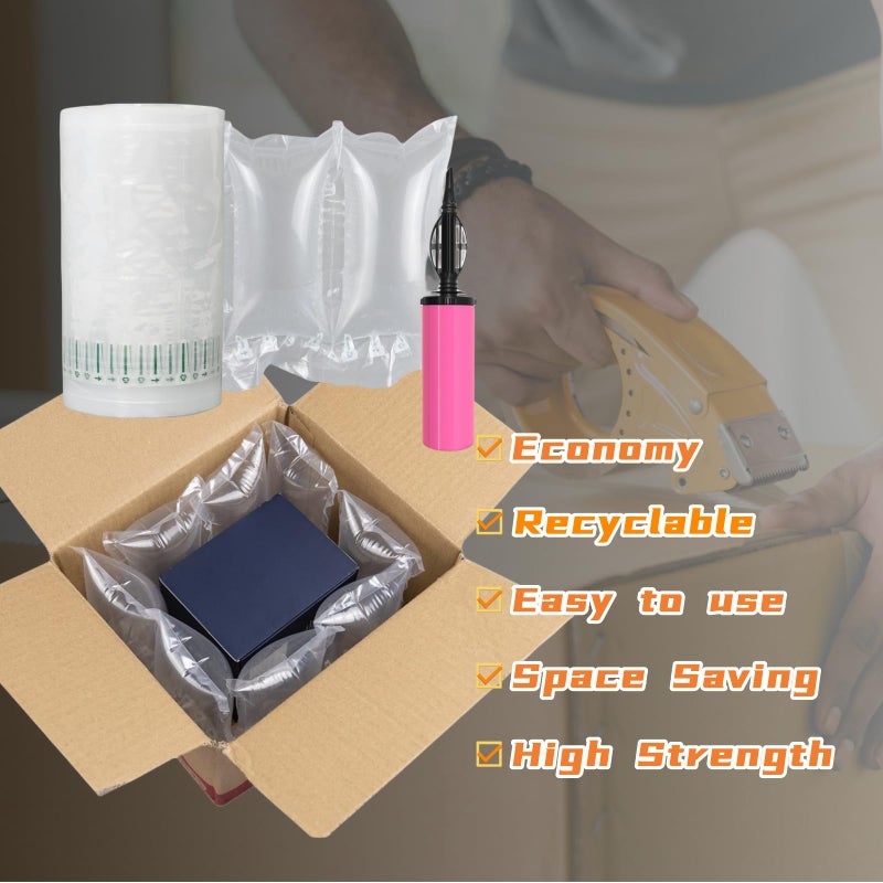 Hijelyn Air Pillows for Shipping with Pump Packaging Air Bags 400 Count Inflatable Shipping Supplies Box Filler Packing Materials Alternative to Packing Peanuts, Purse Stuffers for Shape 3.54" x 7.87" - Image 2