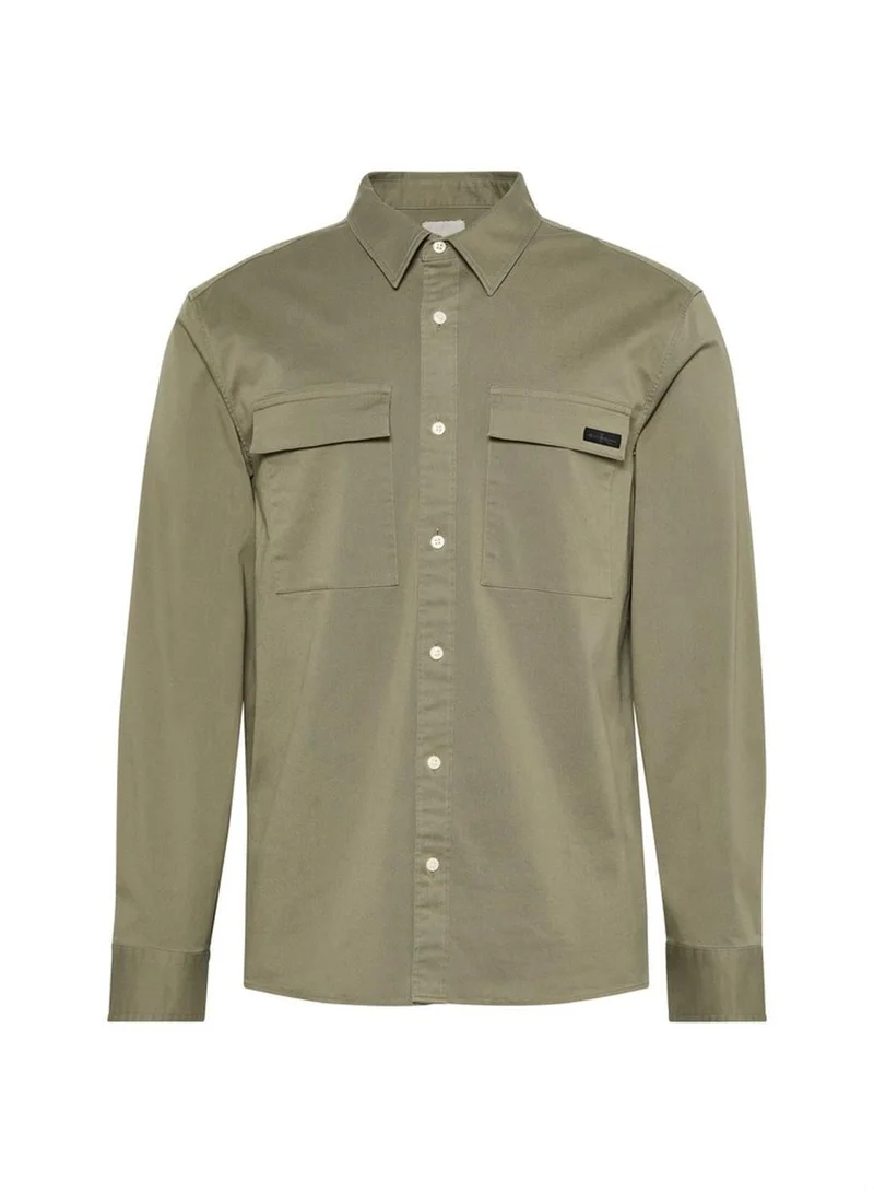 Calvin Klein Jeans Deep Lichen Green Comfort Cotton Utility Overshirt for Men | Best Price UAE