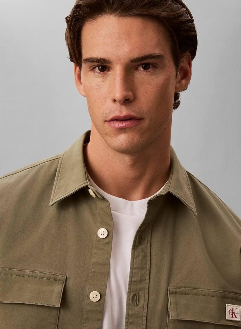 CALVIN KLEIN Comfort Cotton Utility Overshirt - Image 3