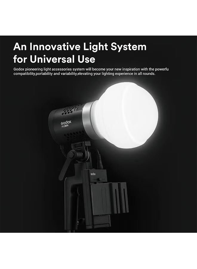 Godox ML-CD15 Diffusion Dome with 3 adapters, Flash Light Diffuser, Compatible for Godox V1 Series ML30 ML60 ML60BI AD200 AD200PRO AD300PRO AD400PRO V1S V1C V1N V1F V1O V860III-S TT685S TT660S - Image 4