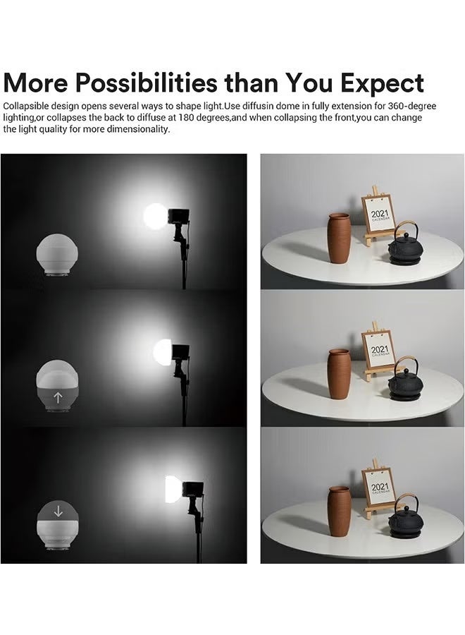 Godox ML-CD15 Diffusion Dome with 3 adapters, Flash Light Diffuser, Compatible for Godox V1 Series ML30 ML60 ML60BI AD200 AD200PRO AD300PRO AD400PRO V1S V1C V1N V1F V1O V860III-S TT685S TT660S - Image 5