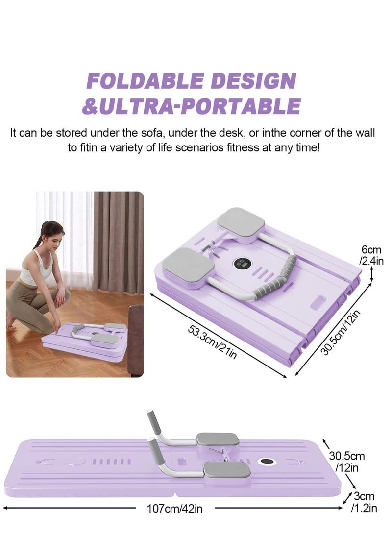 Generic Pilates Board-Pilates Reformer Set, Multi-Purpose Foldable Pilates Reformer Board for Home,Pilates Sliding Board,Purple  - Image 2