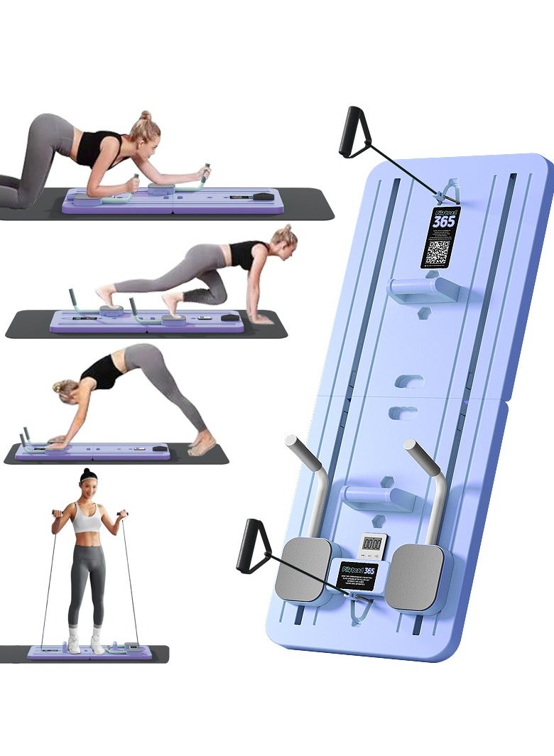 CIMIA Pilates Board-Pilates Reformer Set, Multi-Purpose Foldable Pilates Reformer Board for Home,Pilates Sliding Board,Purple  - Image 1