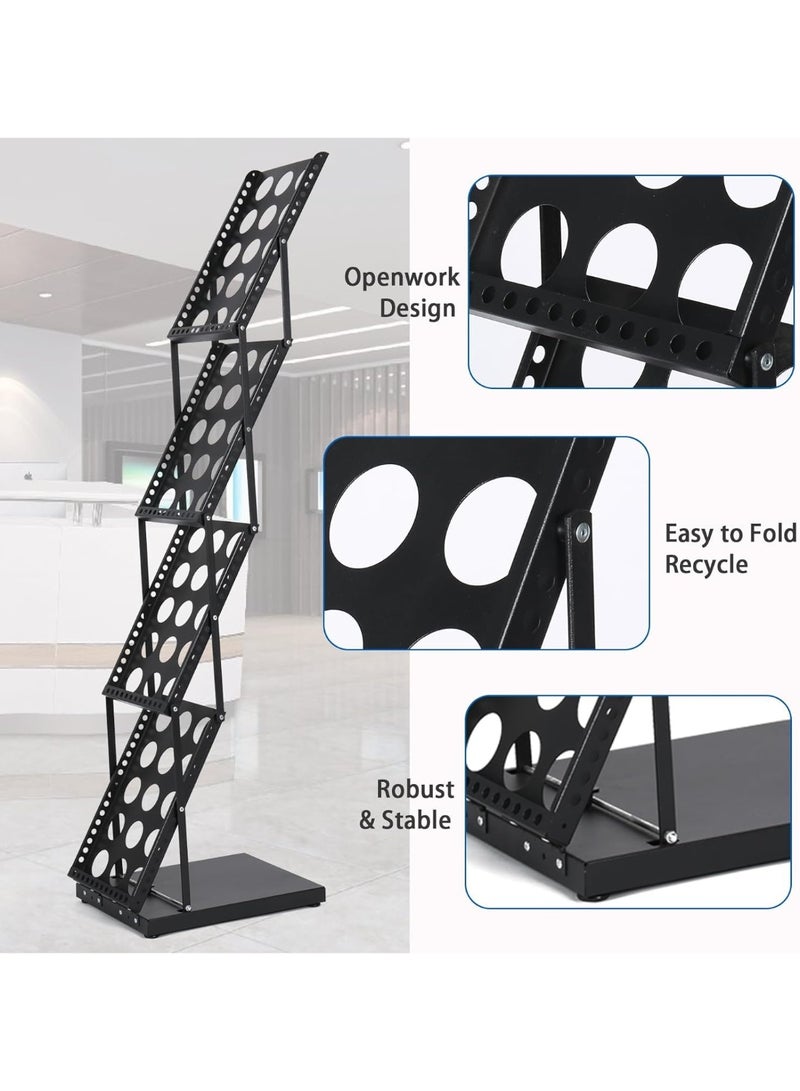 Arabest 4 Layers Brochure Magazine Rack Literature Display Rack with Carrying Bag, Foldable Catalog Rack Display Holder Stand for Trade Show,Office,Retail Store - Image 4