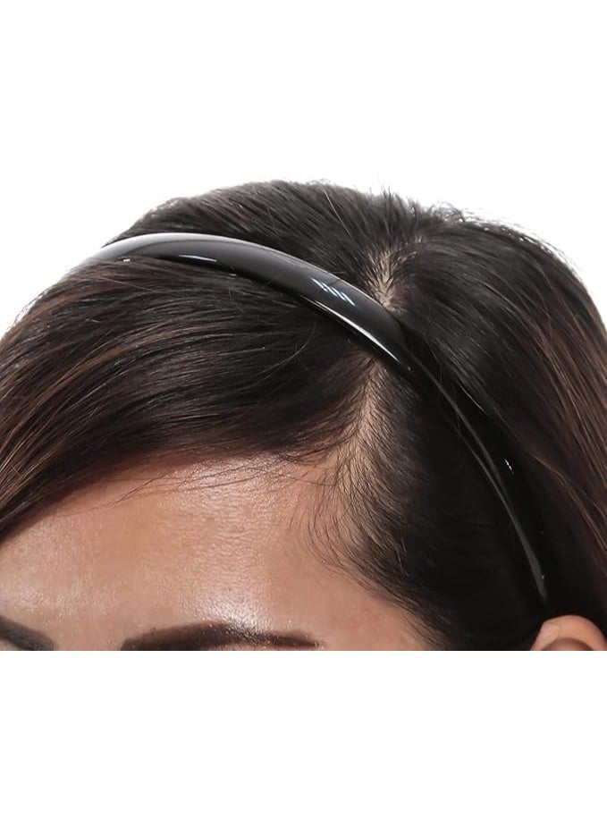 طوق شعر بلاستيكي متين للنساء والفتيات، اكسسوار شعر للاستخدام اليومي بلون أسود - Image 2