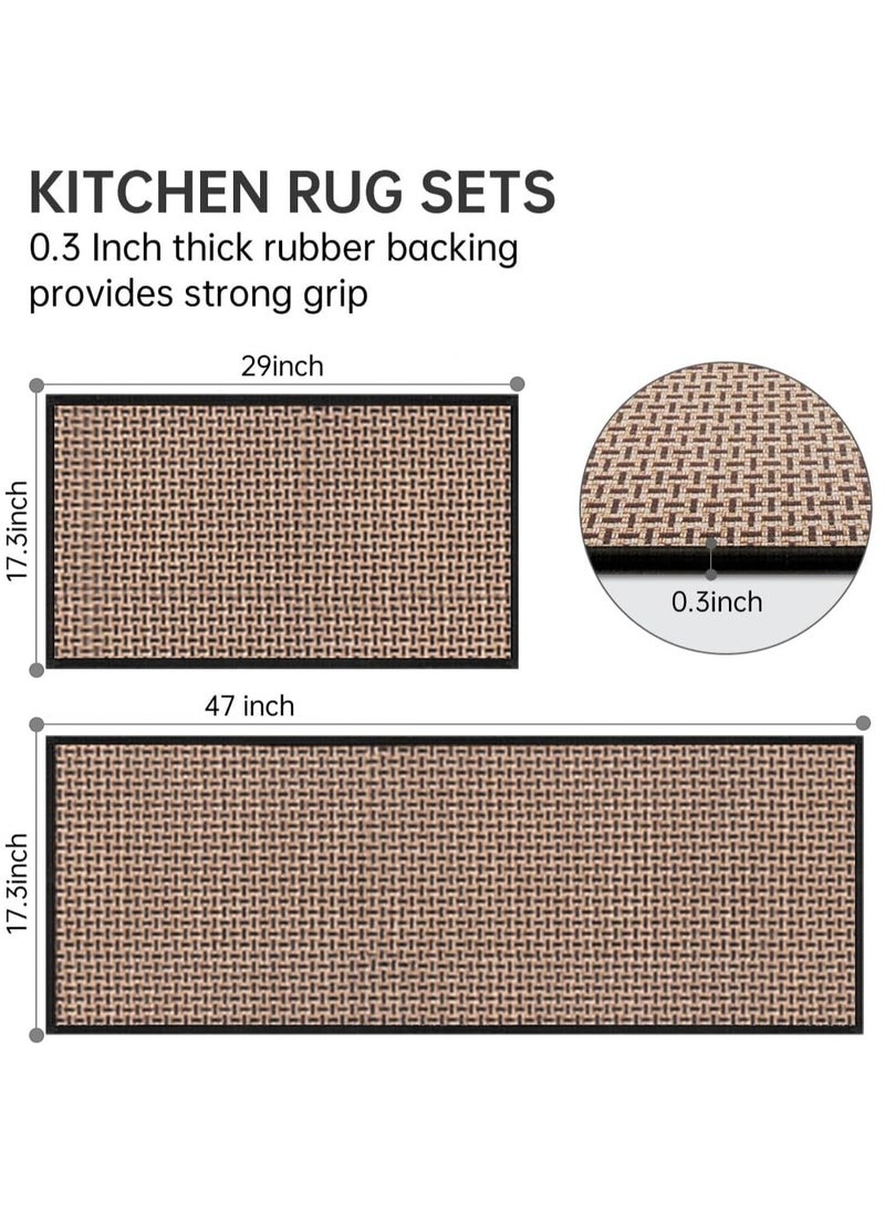 Next Vogue Next Vogue Kitchen Rugs and Mats Non Skid Washable Set of 2 PCS, Absorbent Runner Rugs for Kitchen, Front of Sink, Kitchen Mats for Floor, 120cmx44cm and 75cmx44 - Image 2
