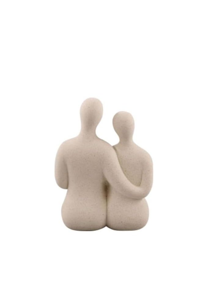 Decorhills DECORHILLS 1pc Abstract Ceramic Couple Embrace Statue, Scandinavian Love Symbol Figurine, Wedding, Anniversary, Valentine’s Day Gift, Modern Indoor Home Décor Living Room, Bedroom, and Office-AD-48  - Image 4