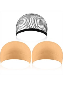 eBoot 3 Pack Wig Caps (Neutral Nude Beige and Black Mesh)