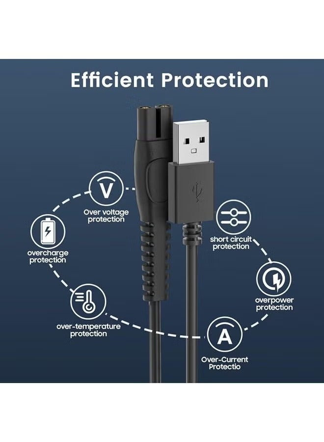Unewshi 5V Charger for Philips Norelco Shaver 2400 2600, Wet & Dry Shaver Series 5000 7000 3000 Compatible with Philips Oneblade QP2724, QP2834, QP1924 USB Charging Cable - Image 2