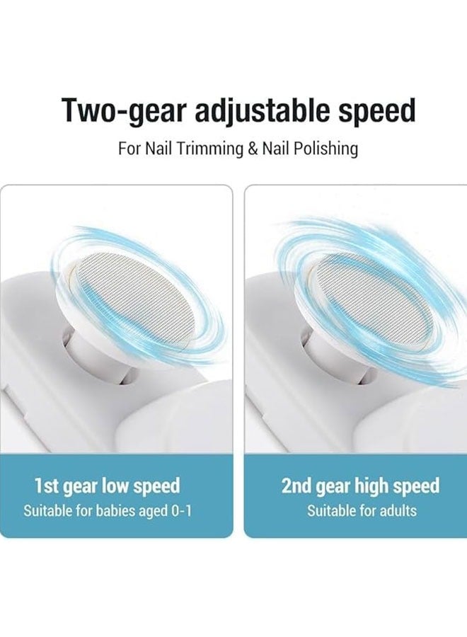 Electric Nail Clipper with Light 2-in-1 Electric Polishing Automatic Nail Clippers Fingernail Cutter and File 2 in 1 Design USB Rechargeable Safety Fingernail Trimmer for Baby, Kids, Seniors and Adult (White Color) - Image 4