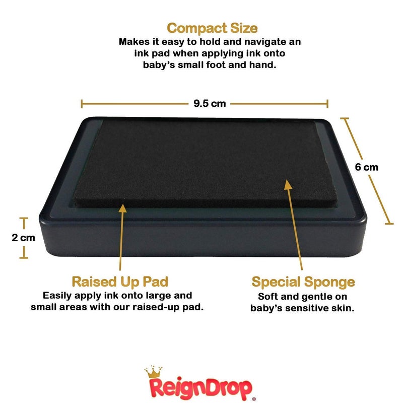 ReignDrop Ink Pad for Baby Footprint & Handprint - Creates Impressive Long Lasting Keepsake Stamp for Infant & Kids. Smudge Proof, Easy to Wipe Off Skin, Safe & Gentle Acid Free(Purple) - Image 2