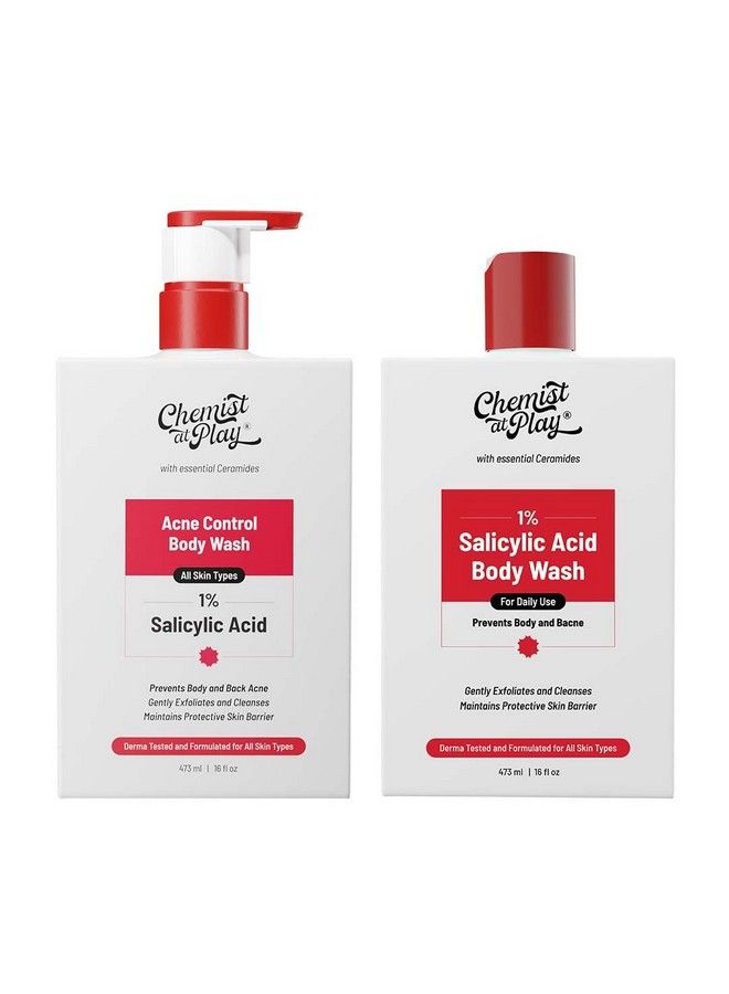 Chemist at Play غسول الجسم لمكافحة حب الشباب مع السيراميدات؛ 3% بنتافيتين + 1% حمض الساليسيليك؛ للبشرة الدهنية والعادية والجافة المتعرقة؛ لحب الشباب في الظهر (حب الشباب في الظهر) الملمس الخشن وملمس البشرة الناعم؛ 473 مل - Image 3