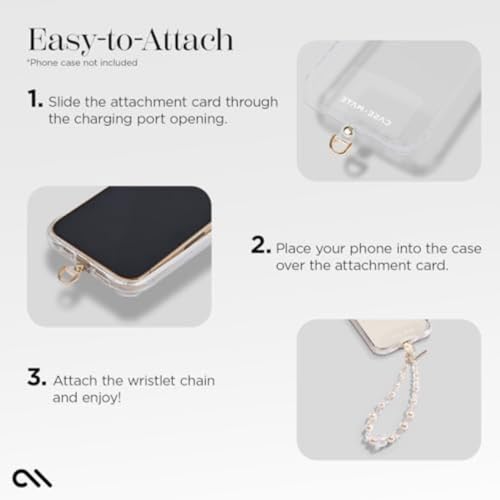 Case-Mate Phone Charm with Beaded Pearls and Crystals - Detachable Anti Theft Strap - Hands-Free iPhone Wrist Strap for Women - Phone Chain Wristlet for Galaxy, Pixel and More - Crystal Pearl - Image 4