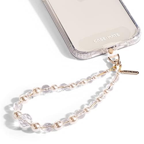 Case-Mate Phone Charm with Beaded Pearls and Crystals - Detachable Anti Theft Strap - Hands-Free iPhone Wrist Strap for Women - Phone Chain Wristlet for Galaxy, Pixel and More - Crystal Pearl - Image 1