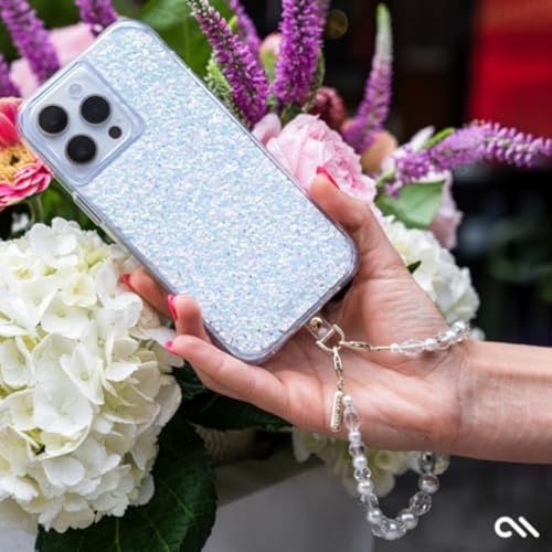 Case-Mate Phone Charm with Beaded Pearls and Crystals - Detachable Anti Theft Strap - Hands-Free iPhone Wrist Strap for Women - Phone Chain Wristlet for Galaxy, Pixel and More - Crystal Pearl - Image 3