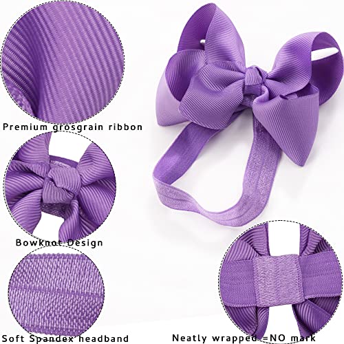 CÉLLOT Baby Girls Headbands Grosgrain Ribbon 4.5" Hair Bows Headband Big Bow Hair Bands for Toddler Pack of 20 - Image 3