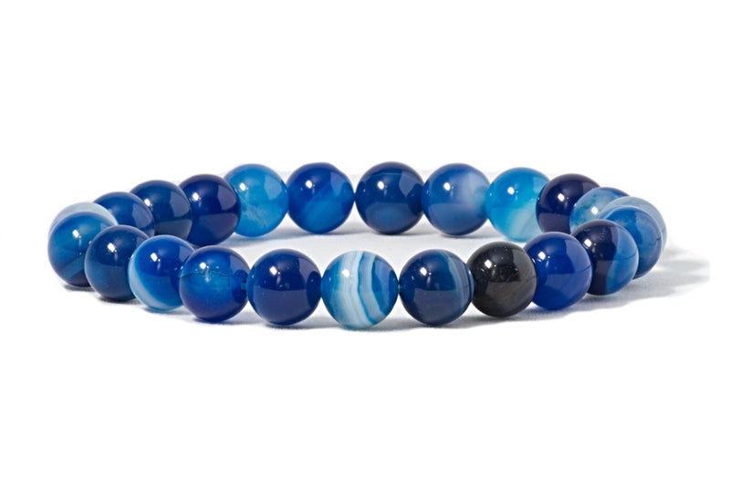 Cherry Tree Collection 'Cherry Tree Collection Gemstone Beaded Stretch Bracelet 8mm Round Beads 7''' - Image 1