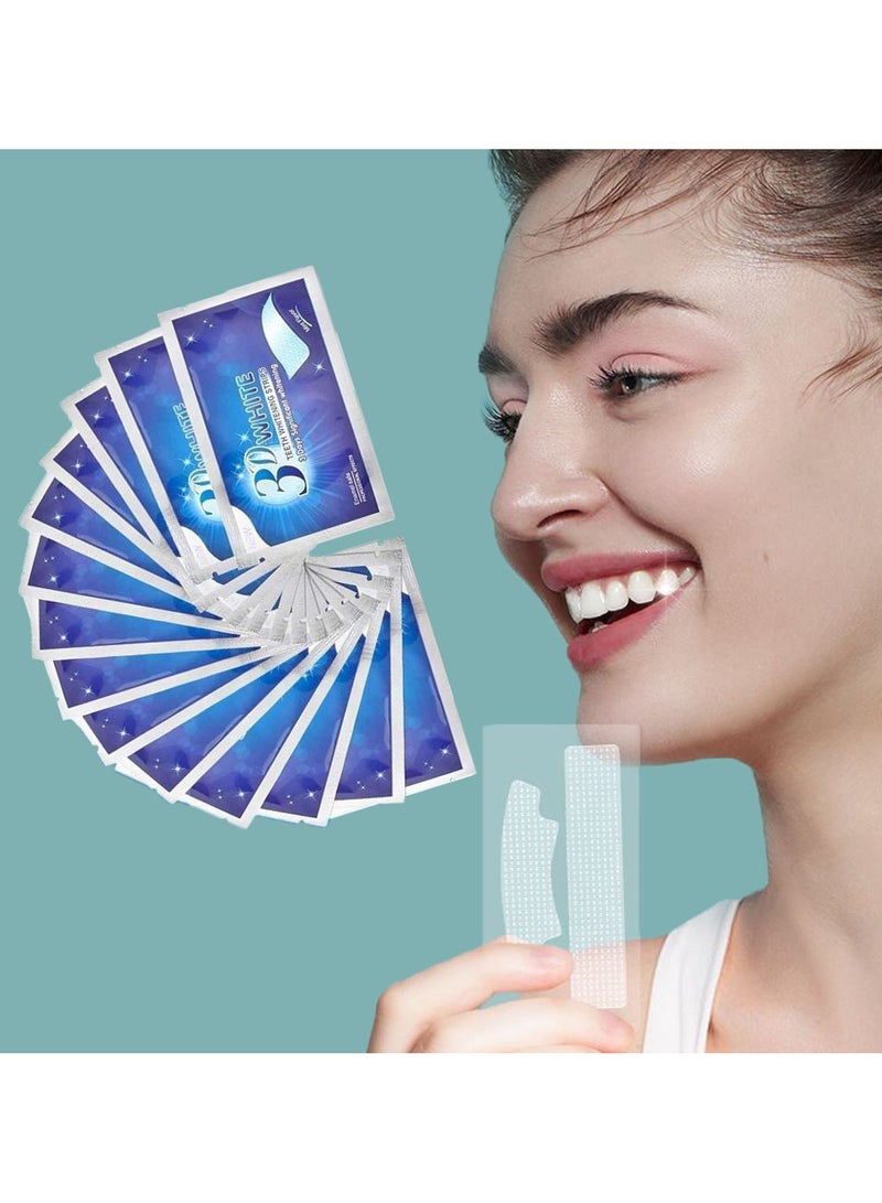 VILILY 28 Pcs 3D White Teeth Whitening Strip Dental Whitening Kit 100% Genuine Branded for Express Fast Result Treatments Professional Whitener Enamel & Stains Removal | Unisex 14 Pairs - Image 1