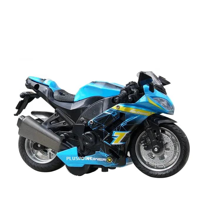 PLUSPOINT Diecast H2R Bike Motorcycle Toy 1:6 Scale Model with Sound Effects, LED Lights, Ignition System and Smoke Spray, Model Vehicle Toy Street Machine Alloy Simulation Super Bike - Image 1