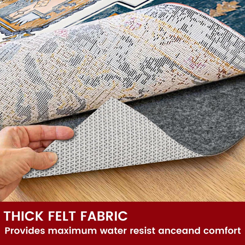 AEHISDHIE Waterproof Rug Pad, 5x7 ft Area Rug Non-Slip Carpet Pad, Non-Slip Rug Pads for All Floors and Finishes, Felt Pad for Hardwood Floors, Keeps Carpets in Place Soft and Safe - Image 5