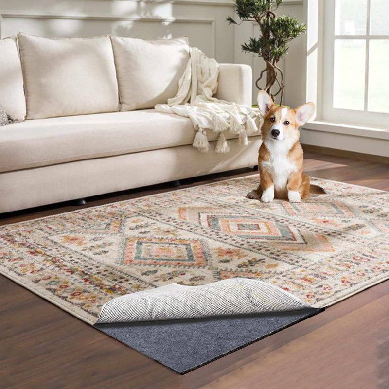 AEHISDHIE Waterproof Rug Pad, 5x7 ft Area Rug Non-Slip Carpet Pad, Non-Slip Rug Pads for All Floors and Finishes, Felt Pad for Hardwood Floors, Keeps Carpets in Place Soft and Safe - Image 1