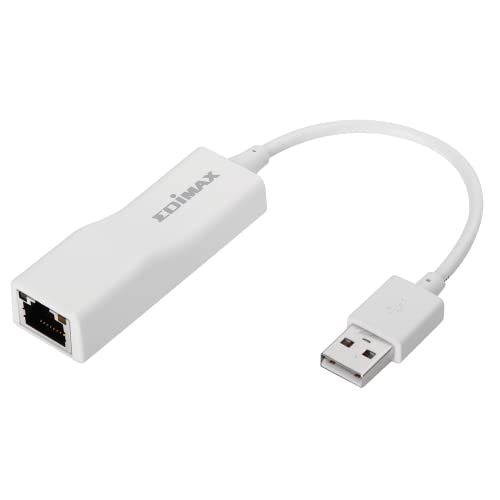 Edimax USB 2.0 Fast Ethernet LAN Adapter, USB to RJ45 100Mbps Network LAN Converter, Plug and Play, Windows, MacBook Pro/Air and More, EU-4208, White - Image 1