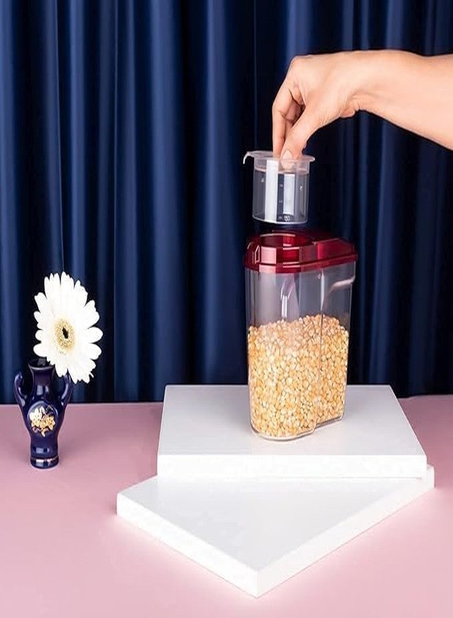 MKV MART Dastav Free Flow Cereal Dispenser & Food Storage Jar for Kitchen | 1500ml Storage Container | Durable, Space-Saving, Easy-Pour Cereal Container for Pantry & Kitchen Organization (Pack of 1) - Image 5
