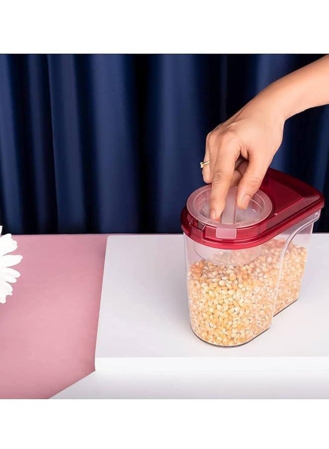 MKV MART Dastav Free Flow Cereal Dispenser & Food Storage Jar for Kitchen | 1500ml Storage Container | Durable, Space-Saving, Easy-Pour Cereal Container for Pantry & Kitchen Organization (Pack of 1) - Image 2