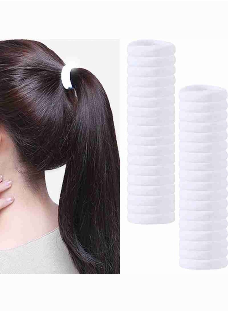 جود باي مجموعة من اساتك توك رابطة شعر 4-5 سم أبيض مطاطية للبنات، 24 قطعة  - Image 4