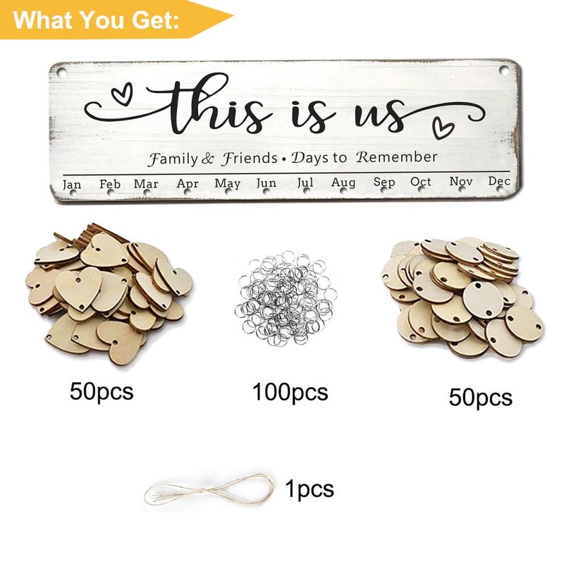 WISIEW Grandma Mother Best Christmas Gifts from Son in Law  Family Birthday Tracker Calendar Board Wall Hanging to Reminder Important Day  Gifts for Mom Birthday Unique Ideas for Christmas Gift  Birthday - Image 5