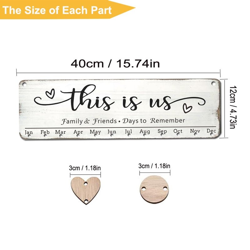 WISIEW Grandma Mother Best Christmas Gifts from Son in Law  Family Birthday Tracker Calendar Board Wall Hanging to Reminder Important Day  Gifts for Mom Birthday Unique Ideas for Christmas Gift  Birthday - Image 3