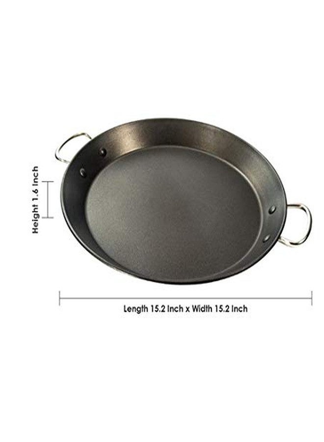 Chef Direct Stainless Steel Non Stick Round Dish Paella Pan - Black 38 cm (15.2 INCH) - Image 3