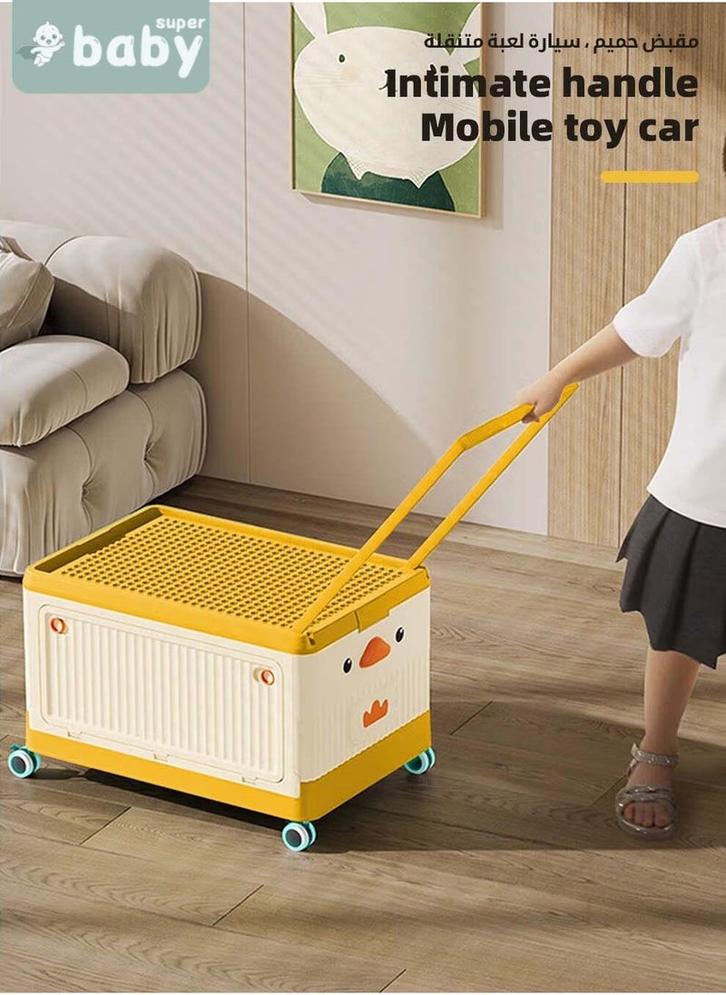 SuperBaby Baby Toy Storage Box With Wheels and Building Block Lid, Children Toys and Cloth Storage Bin, Organizer, Basket, Trunk for Kids Boys and Girls, Toddlers and Baby Nursery Room  - Image 4