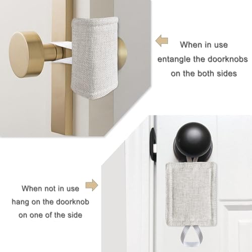 DHRUSIMI 5 Pic Door Silencer Quiet Closer Cushion Padded Latch Cover for Nursery Baby Light Sleepers Noise Reduced Prevent from Locking for Toddler Safety - 4 x 3 Inch Natural Colored - Image 5