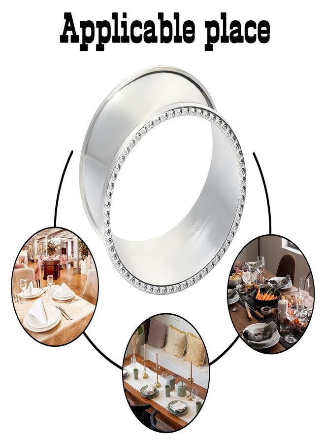mekueeex 16 Pcs Silver Napkin Rings Set Hollow Out Metal Napkin Holder Exquisite Serviette Buckle Bulk for Wedding Party Gathering Dinner Table Decoration - Image 3