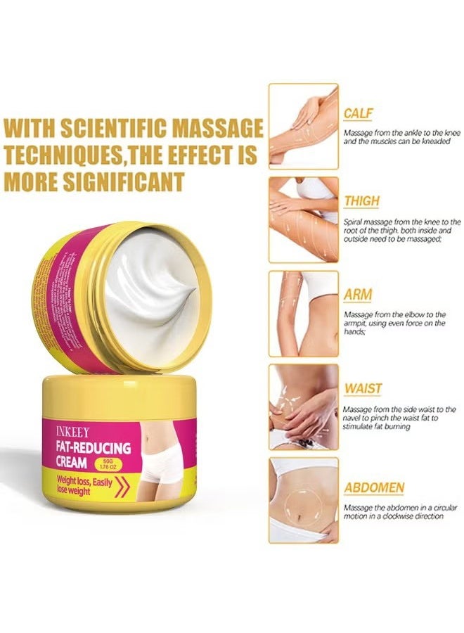 Fat Burner Slimming Body Massage Sculpting Cream 50g, Anti Cellulite Cream for Belly Waist Thighs Abdomen ocks Firming Tighten Skin - Image 5